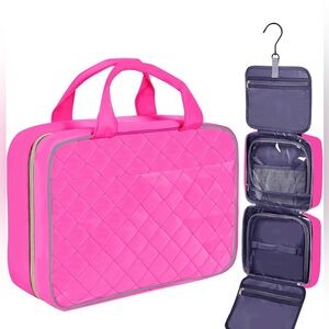 New Large Travel Essentials Organizer, Makeup Case with Hanging Hook for…